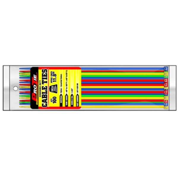 Kdar 118 in Standard Duty Cable Ties Assorted Color 100PK AC11SD100